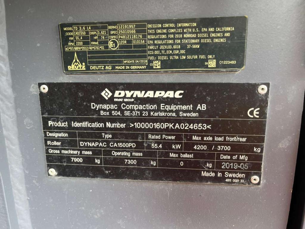 Dynapac CA1500PD (7.3t) - EPA / CE Certified Foto 27