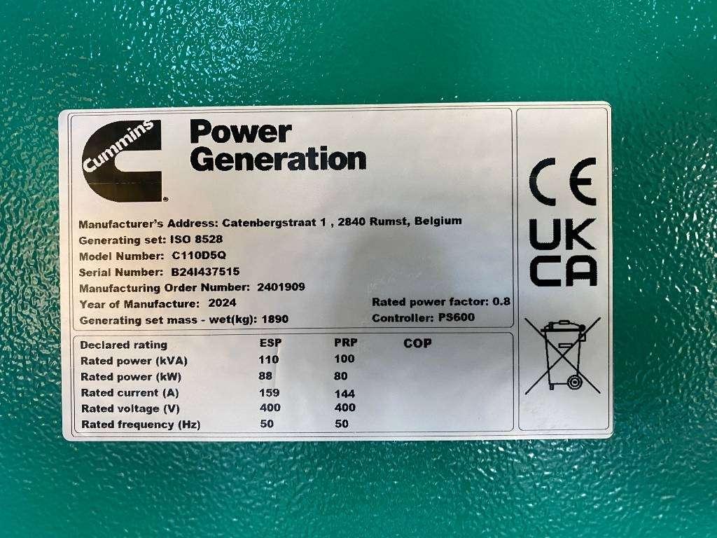 Cummins C110D5Q - Open Genset - DPX-18509-Q-O Foto 5