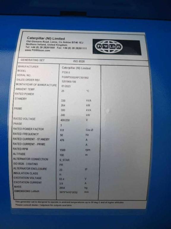 FG Wilson P330-5 - 330 kVA Genset - DPX-16016 Foto 6