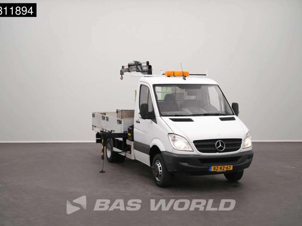 Mercedes Sprinter 510 CDI Kraanwagen Dubbellucht HIAB 071T-2-1M Open Laadbak Trekhaak Camera Crane Kraan Kra Foto 6