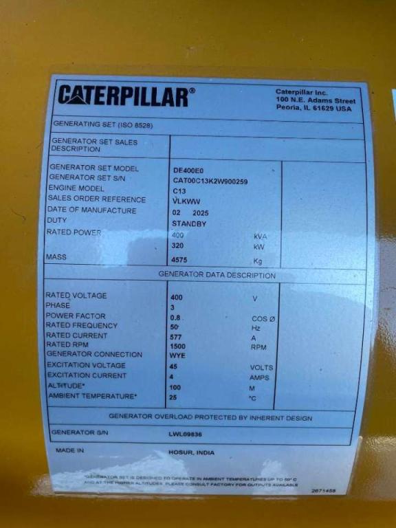 Caterpillar DE400E0 - C13 - 400kVA Generator - DPX-18023 Foto 6