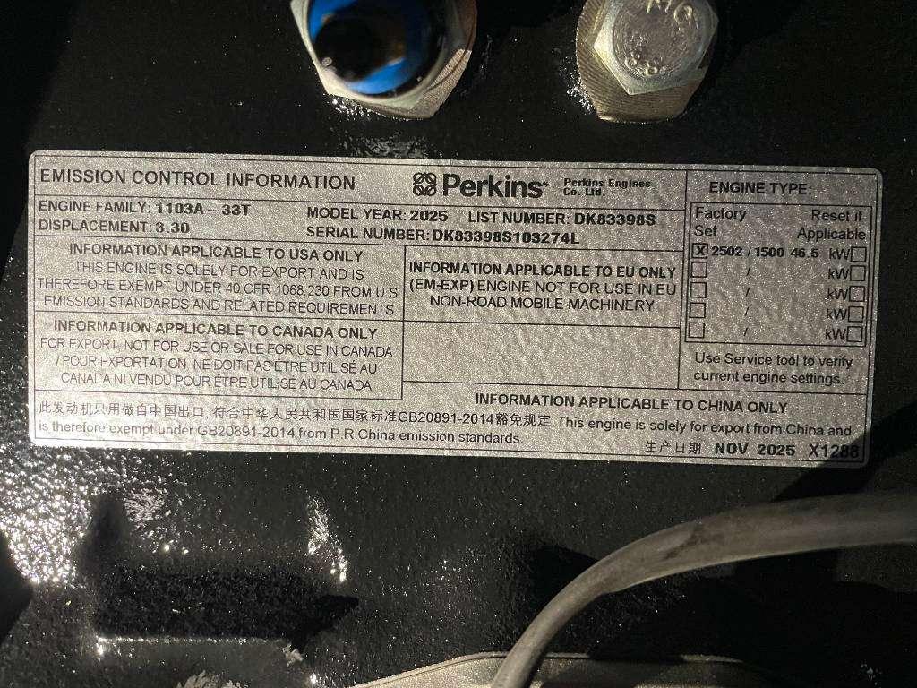 Perkins 1103A-33TG1 - 50 kVA Generator - DPX-19803 Foto 13