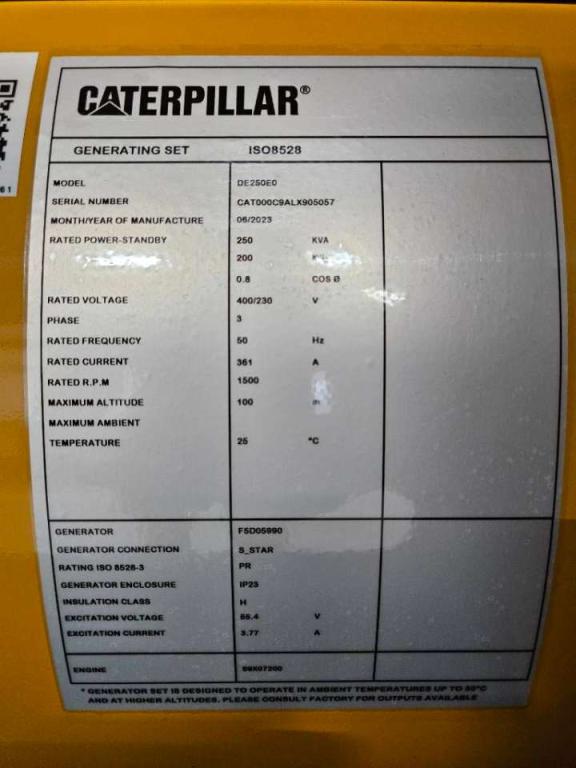 Caterpillar DE250E0 - C9 - 250 kVA Generator - DPX-18019 Foto 6