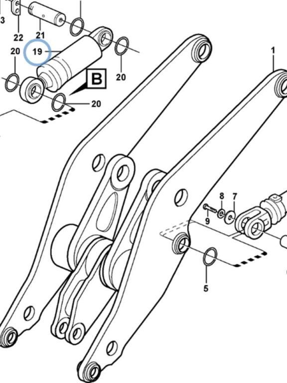 Volvo tilt cylinder for Volvo L180E and L180F Foto 1