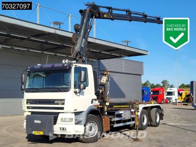 Ginaf X 3232 S CF 6X4 NL-truck APK HIAB 166 E-5 Hipro Kran Crane + XR26S59 Hooklift Euro 5 vendida por BAS World B.V.