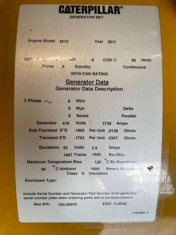 Caterpillar 3512 - 1250 kVA Used Generator - DPX-12662 Foto 6
