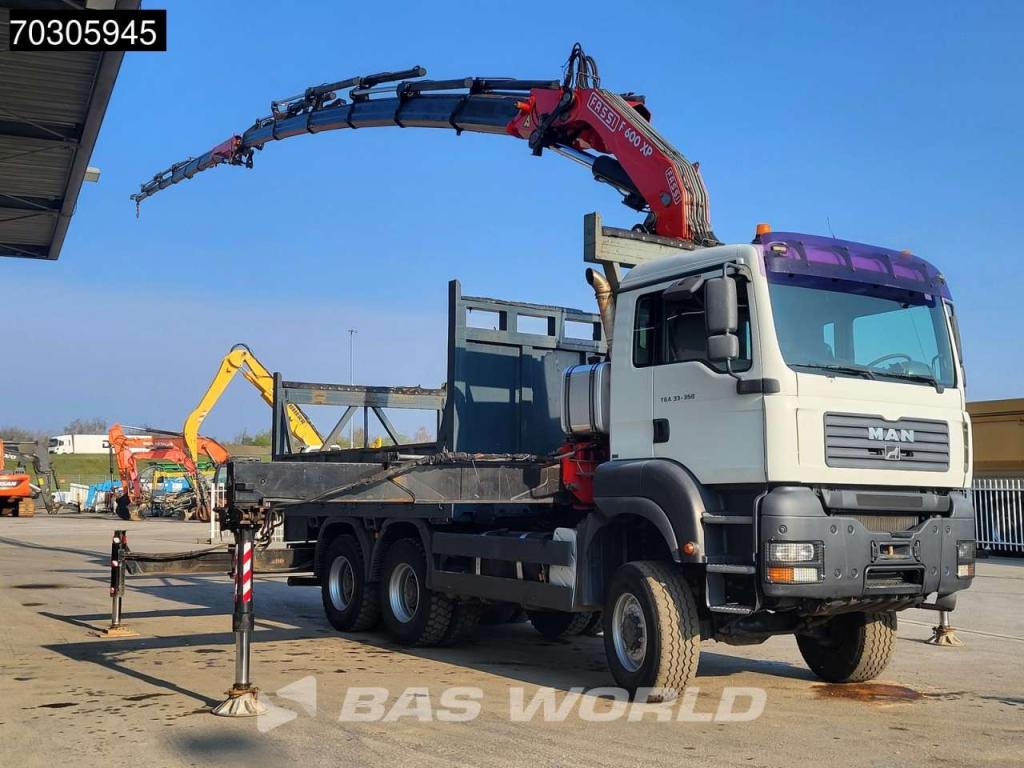 Man TGA 33.350 TGA 6X6 Fassi F600 6+6 Extensions Fly-Jib Manual Full Steel Foto 3