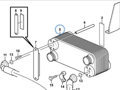 Volvo oil cooler for Volvo L180E, L180F, L220F, L150E, L220E and L150F. vendida por Balavto