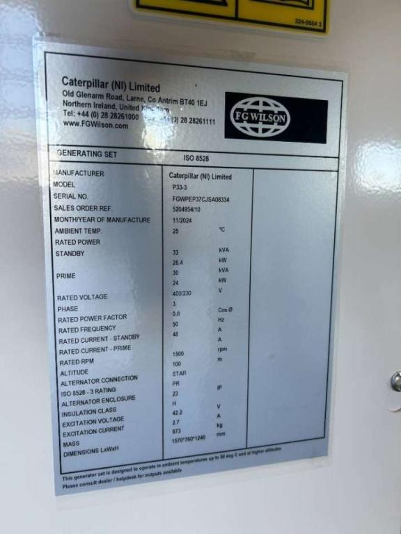 FG Wilson P33-3 - 33 kVA Open Genset - DPX-16003-O Foto 6