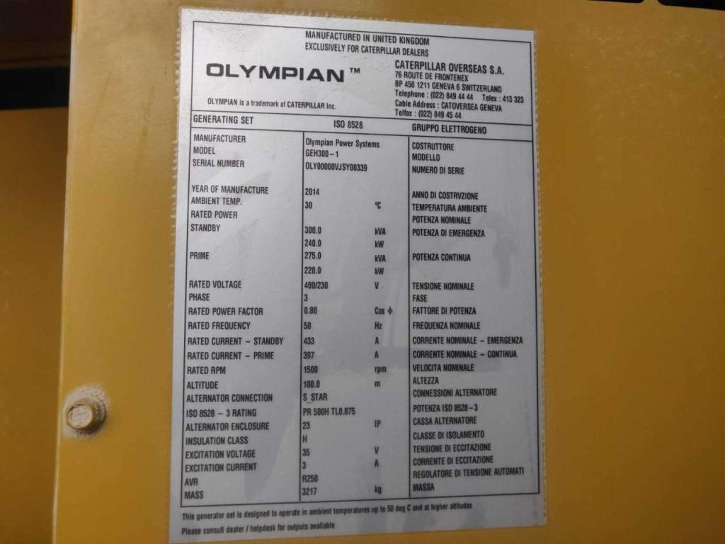Olympian Power System 275 - 300 KVA. 400 / 230 V. Foto 2