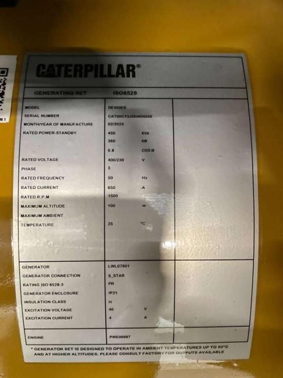 Caterpillar DE450E0 - C13 - 450 kVA Generator - DPX-18024 Foto 6