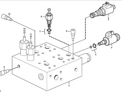 Volvo hydraulic valve for Volvo  L150E, L50D, L180F, L150F, L220E, L70E, L90E, L180E and L220F. vendida por Balavto