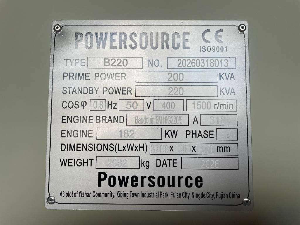 Baudouin 6M16G220/5 - 220 kVA Generator - DPX-19871 Foto 6