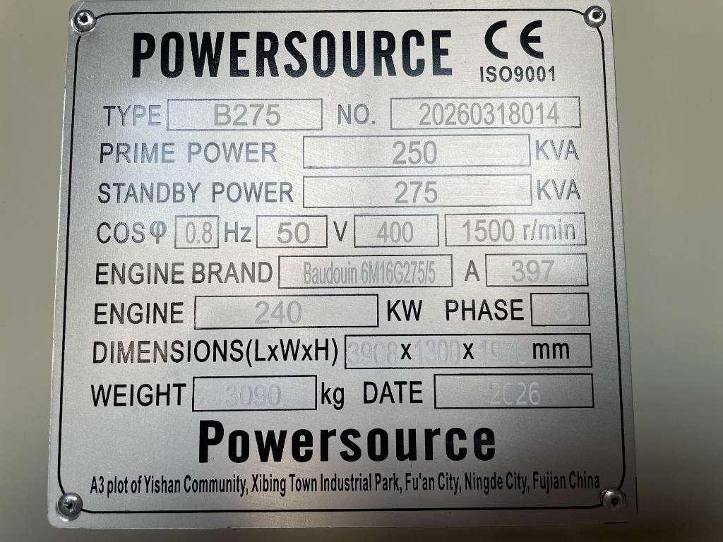Baudouin 6M16G275/5 - 275 kVA Generator - DPX-19873 Foto 6