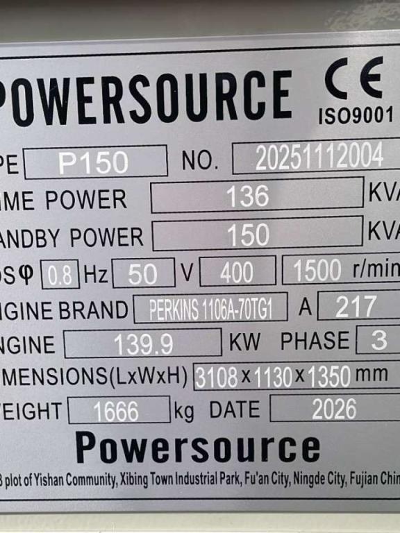 Perkins 1106A-70TG1 - 150 kVA Generator - DPX-19807 Foto 6