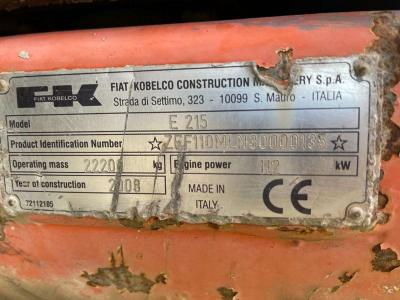 Fiat Kobelco E215 vendida por Omeco Spa