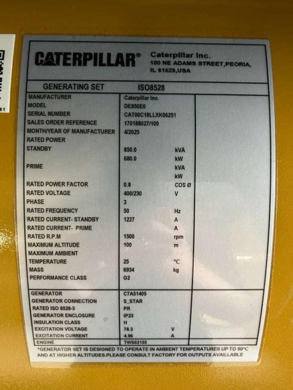 Caterpillar DE850E0 - C18 - 850 kVA Generator - DPX-18032 Foto 6