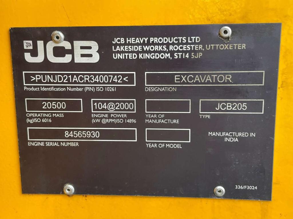JCB 205 Hydraulic Excavator -  Export Model Foto 19