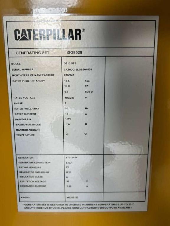 Caterpillar DE13.5E3 - 13.5 kVA Generator - DPX-18001 Foto 5