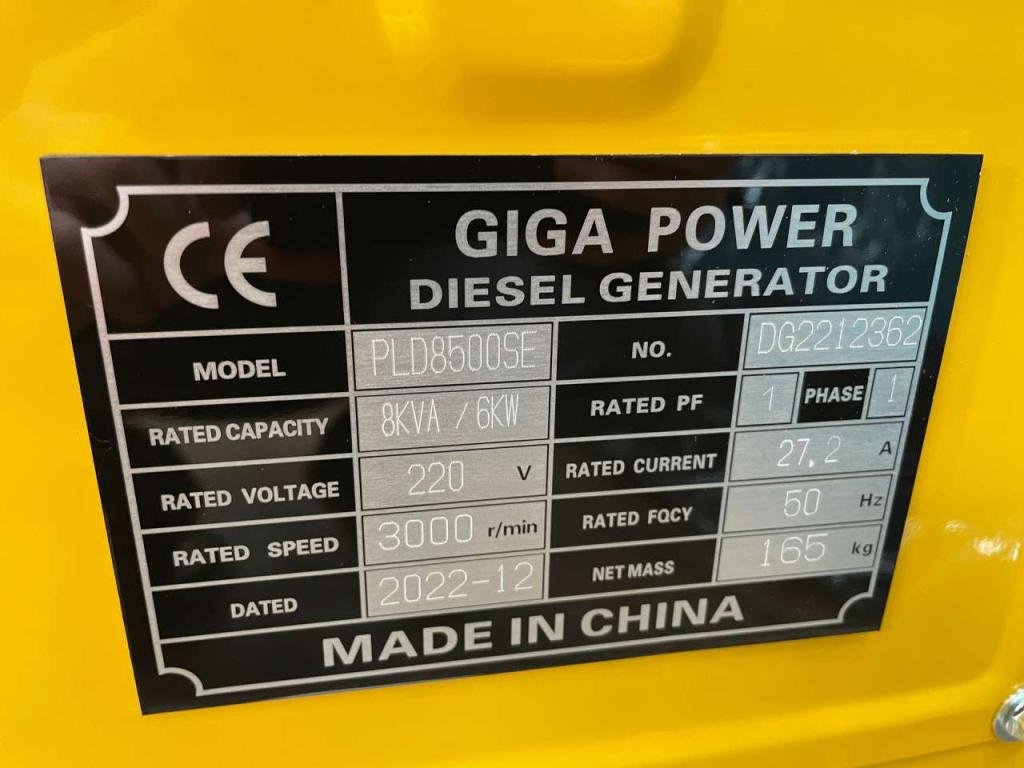 Giga Power PLD8500SE 8 kVA silent generator Foto 10