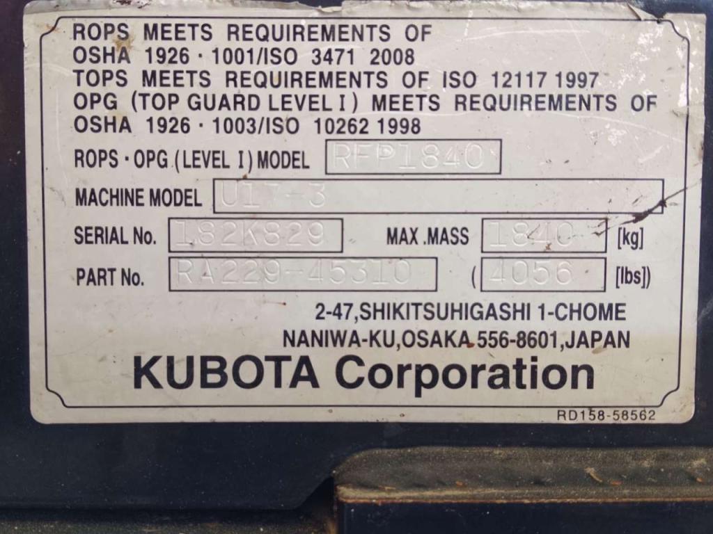 Kubota U17-3a Foto 9