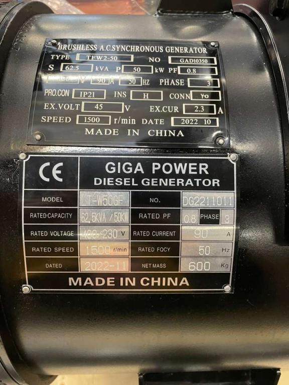 Giga Power LT-W50-GF 62.5 kVA Open generator Foto 13