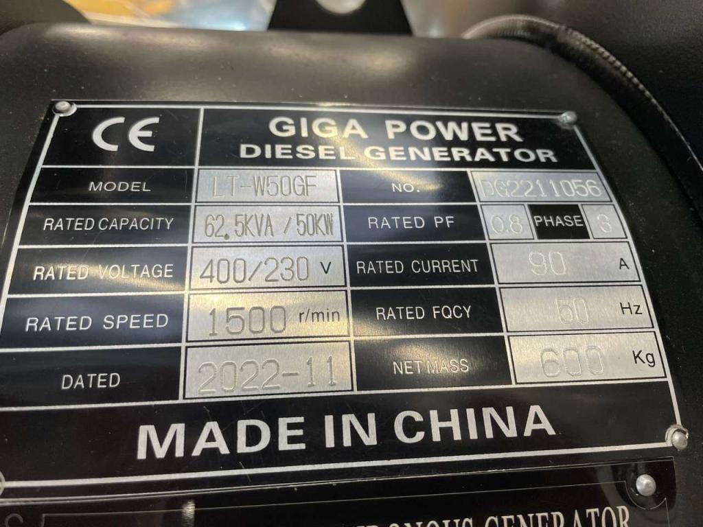 Giga Power LT-W50-GF 62.5 kVA Open generator Foto 15
