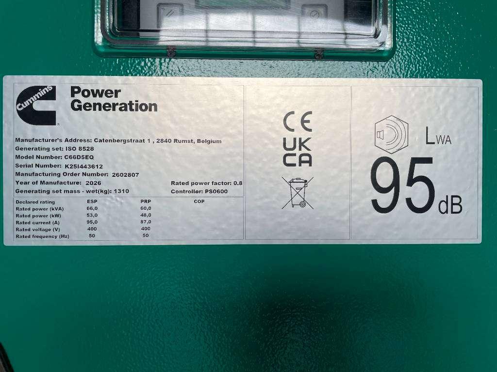 Cummins C66D5EQ - 66 kVA Generator - DPX-18507-Q Foto 6